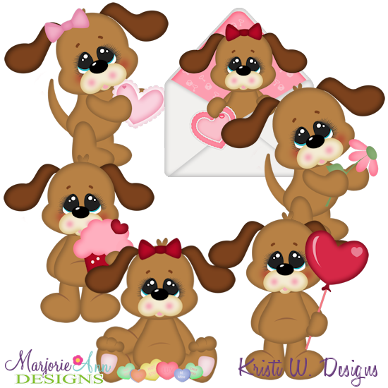Valentine Dogs SVG Cutting Files + Clipart - Click Image to Close